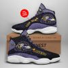 NFL Baltimore Ravens Custom Name Air Jordan 13 Shoes V2