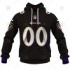 NFL Baltimore Ravens Custom Name Number Black Alternate Jersey Pullover Hoodie