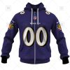 NFL Baltimore Ravens Custom Name Number Purple Home Jersey Zip Up Hoodie