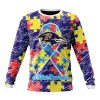 NFL Baltimore Ravens Custom Name Number Puzzle Autism Awareness Sweatshirt