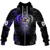 NFL Baltimore Ravens Custom Name Number Rose Dragon Zip Up Hoodie