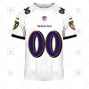 NFL Baltimore Ravens Custom Name Number White Road Jersey T-Shirt
