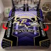 NFL Baltimore Ravens Custom Name Purple Black Bedding Set
