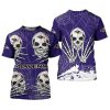 NFL Baltimore Ravens Halloween Skull Purple T-Shirt