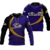 NFL Baltimore Ravens Purple Black Zip Up Hoodie V2