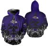 NFL Baltimore Ravens Purple Skull Halloween Zip Up Hoodie