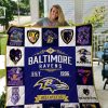 NFL Baltimore Ravens Purple White Est 1996 Quilt Blanket