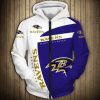 NFL Baltimore Ravens Purple White Zip Up Hoodie V4