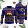 NFL Baltimore Ravens Skull Ugly Christmas Sweater V2