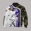 NFL Baltimore Ravens White Purple Camo Bomber Jacket