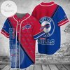 NFL Buffalo Bills Blue Red Big Logo Baseball Jersey