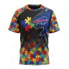 NFL Buffalo Bills Custom Name Number Autism Awareness Design T-Shirt
