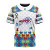 NFL Buffalo Bills Custom Name Number Autism Awareness T-Shirt