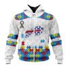 NFL Buffalo Bills Custom Name Number Autism Awareness Zip Up Hoodie