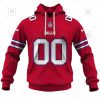 NFL Buffalo Bills Custom Name Number Red Alternate Jersey Pullover Hoodie