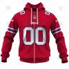NFL Buffalo Bills Custom Name Number Red Alternate Jersey Zip Up Hoodie
