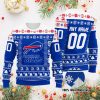 NFL Buffalo Bills Custom Name Number White Blue Ugly Xmas Sweater