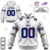 NFL Buffalo Bills Custom Name Number White Road Jersey Pullover Hoodie