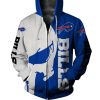 NFL Buffalo Bills Punisher Skull White Blue Zip Up Hoodie