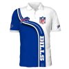 NFL Buffalo Bills White Blue Fashion Polo Shirt