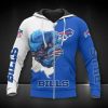NFL Buffalo Bills White Blue Mascot Zip Up Hoodie