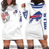 NFL Buffalo Bills White Women Hoodie Dress
