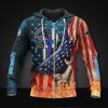 NFL Carolina Panthers American Flag Zip Up Hoodie V2