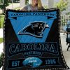 NFL Carolina Panthers Black Blue Est 1995 Quilt Blanket