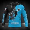 NFL Carolina Panthers Blue Black Zip Up Hoodie V4