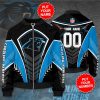 NFL Carolina Panthers Custom Name Black Blue Bomber Jacket V3