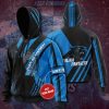 NFL Carolina Panthers Custom Name Black Blue Zip Up Hoodie V5