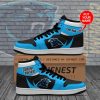 NFL Carolina Panthers Custom Name Blue Black Air Jordan 1 High Sneakers