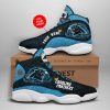 NFL Carolina Panthers Custom Name Blue Black Air Jordan 13 Shoes