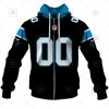 NFL Carolina Panthers Custom Name Number Black Home Jersey Zip Up Hoodie