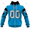 NFL Carolina Panthers Custom Name Number Blue Alternate Jersey Zip Up Hoodie
