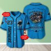 NFL Carolina Panthers Custom Name Number Blue Baseball Jersey V2