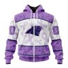 NFL Carolina Panthers Custom Name Number Fight Cancer Zip Up Hoodie