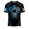 NFL Carolina Panthers Custom Name Number Rose Dragon T-Shirt
