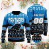 NFL Carolina Panthers Custom Name Number Ugly Christmas Sweater V3