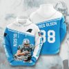 NFL Carolina Panthers Greg Olsen Panther Blue White Pullover Hoodie