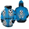 NFL Carolina Panthers Halloween Skull Zip Up Hoodie V3