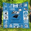 NFL Carolina Panthers Snoopy Blue Quilt Blanket