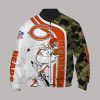 NFL Chicago Bears Camo White Red Pattern Bomber Jacket