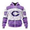 NFL Chicago Bears Custom Name Number Fight Cancer Zip Up Hoodie