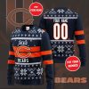 NFL Chicago Bears Custom Name Number Ice Flower In Dark Sweater