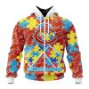 NFL Chicago Bears Custom Name Number Puzzle Autism Awareness Zip Up Hoodie