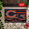 NFL Chicago Bears Custom Name US Flag Rubber Doormat