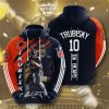 NFL Chicago Bears Mitchell Trubisky Dark Navy Orange Pullover Hoodie