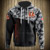 NFL Cincinnati Bengals Black Camo Zip Up Hoodie