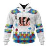 NFL Cincinnati Bengals Custom Name Number Autism Awareness Pullover Hoodie